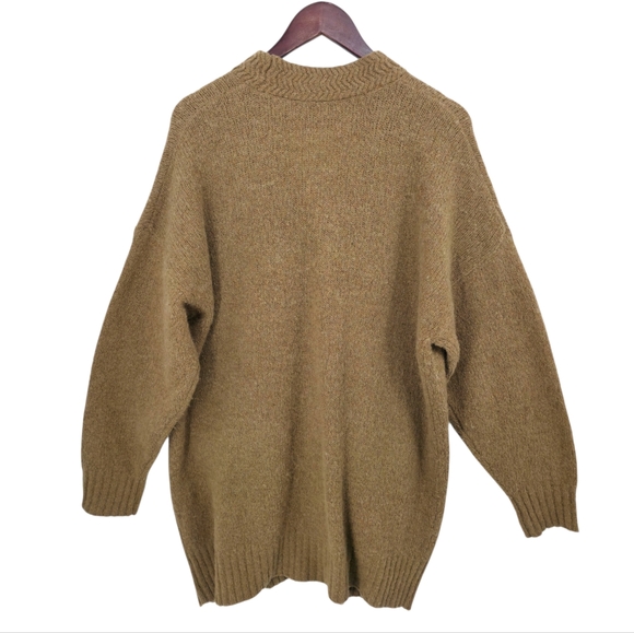 Jenni Kayne Alpaca Wool Blend Long Cardigan Sweater Camel Button Quiet Luxury Sm - Picture 7 of 12